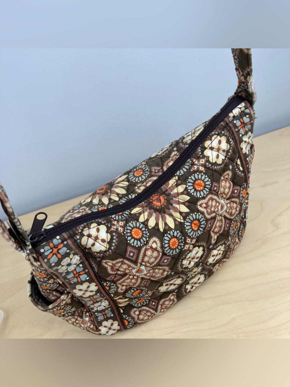 Vera Bradley Set Shoulder Bag Purse & Wallet Brown Floral Pattern - Picture 6 of 16